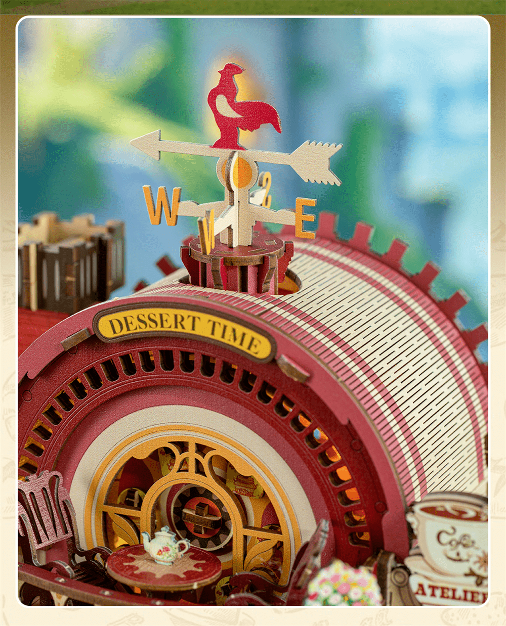 mon puzzle 3d  Puzzle 3D Bois Atelier Dessert Lumineux