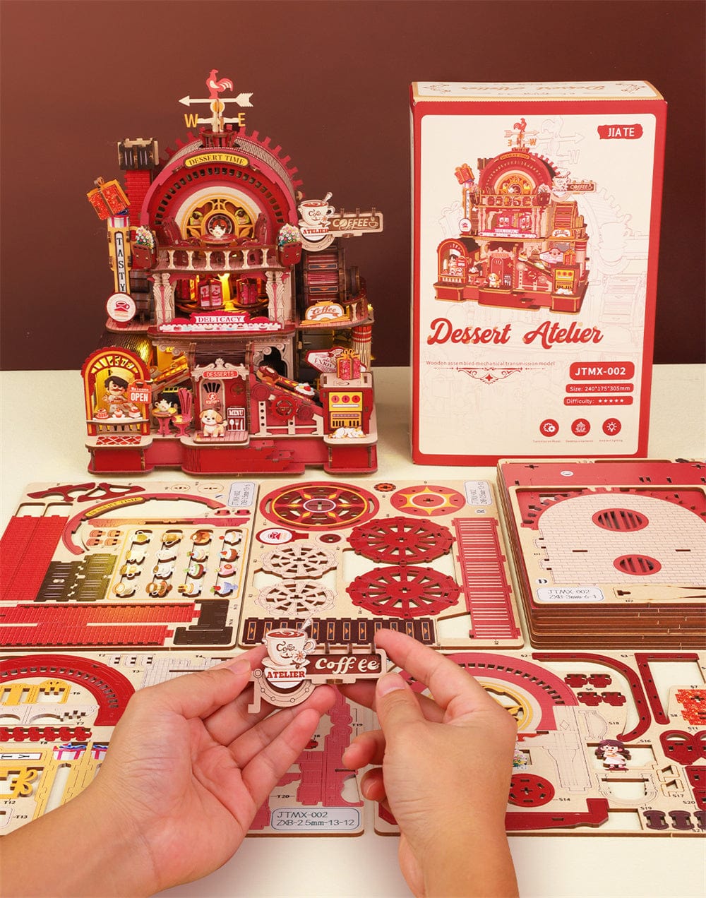 mon puzzle 3d  Puzzle 3D Bois Atelier Dessert Lumineux