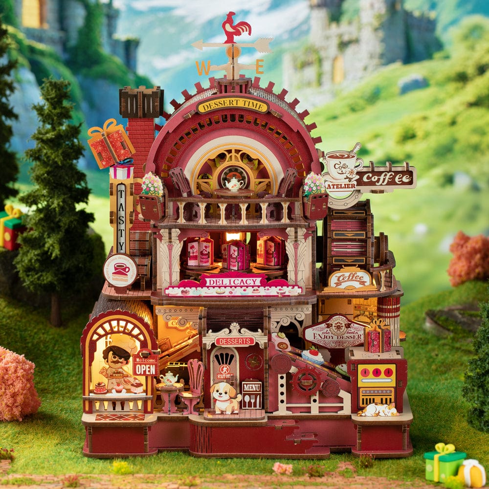 mon puzzle 3d  Puzzle 3D Bois Atelier Dessert Lumineux