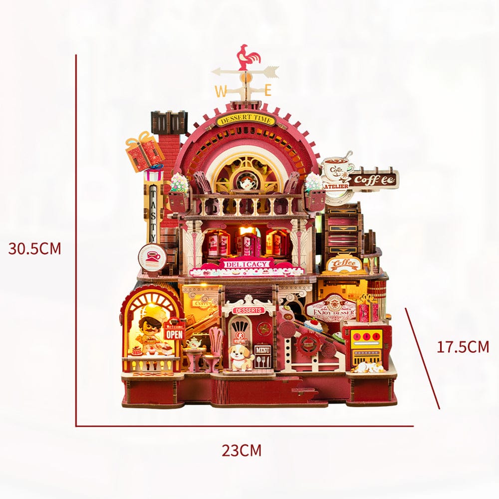 mon puzzle 3d  Puzzle 3D Bois Atelier Dessert Lumineux