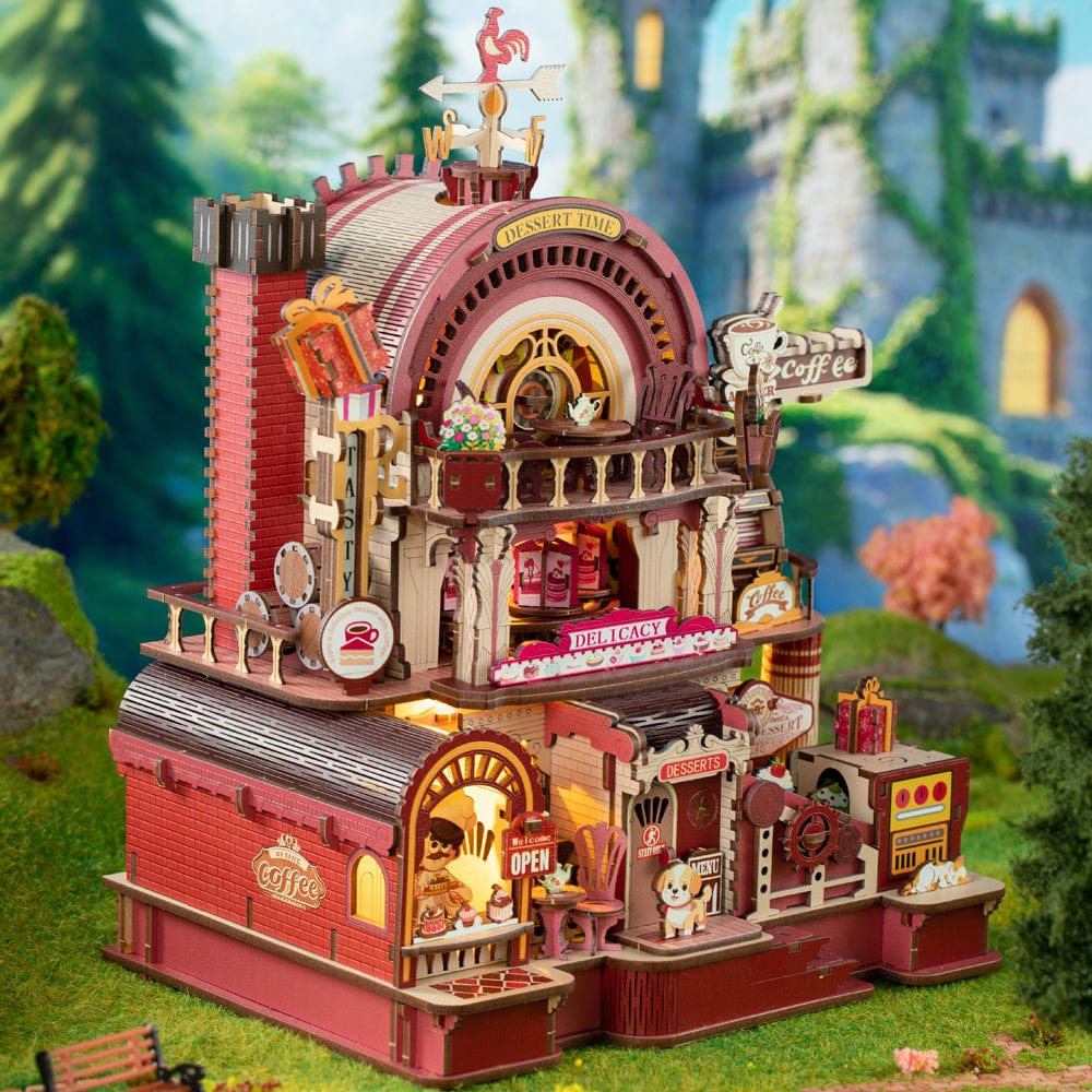 mon puzzle 3d  Puzzle 3D Bois Atelier Dessert Lumineux