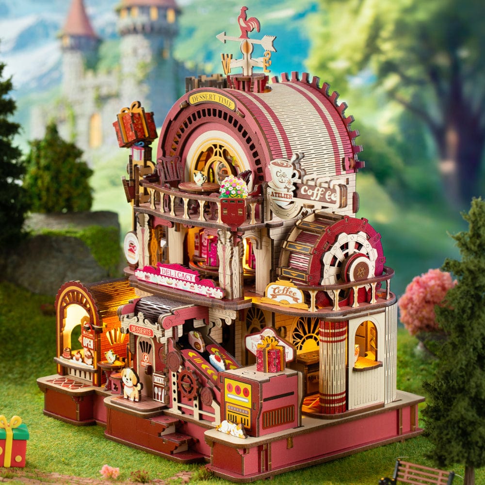 mon puzzle 3d  Puzzle 3D Bois Atelier Dessert Lumineux