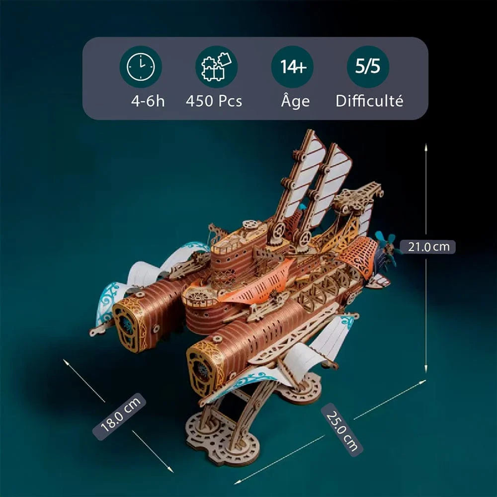 mon puzzle 3d Puzzle 3D bois bateau Dirigeable Fantastique