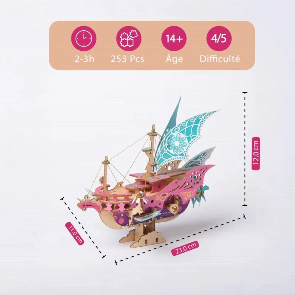 mon puzzle 3d  Puzzle 3D bois – Bateau Fantaisie