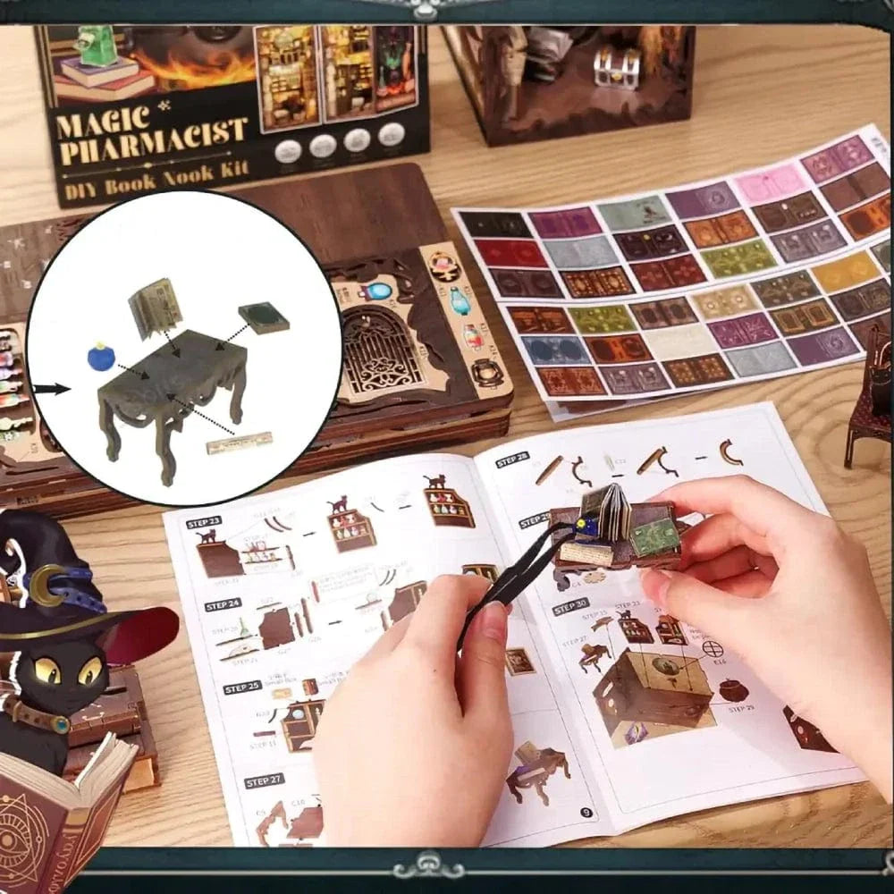 mon puzzle 3d  Puzzle 3D Bois – book nook Boutique de Potions Magiques