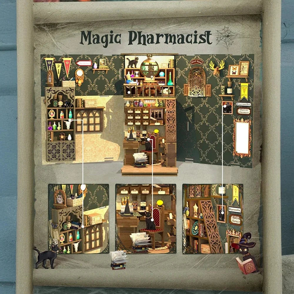 mon puzzle 3d  Puzzle 3D Bois – book nook Boutique de Potions Magiques