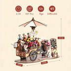 mon puzzle 3d  Puzzle 3D Bois – book nook charrette à fleurs