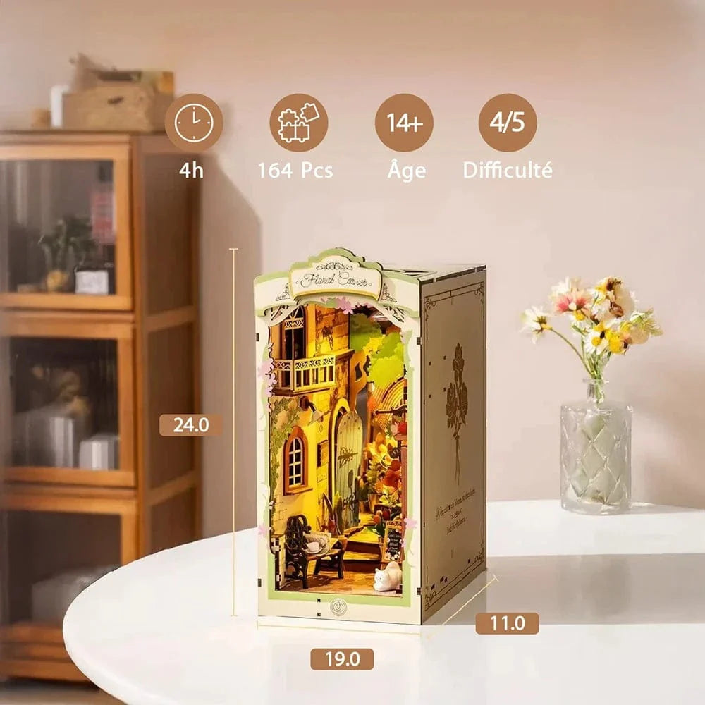mon puzzle 3d  Puzzle 3D Bois – book nook fleurie de Jardin