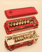 mon puzzle 3d  Puzzle 3D Bois Bus Londonien Rouge