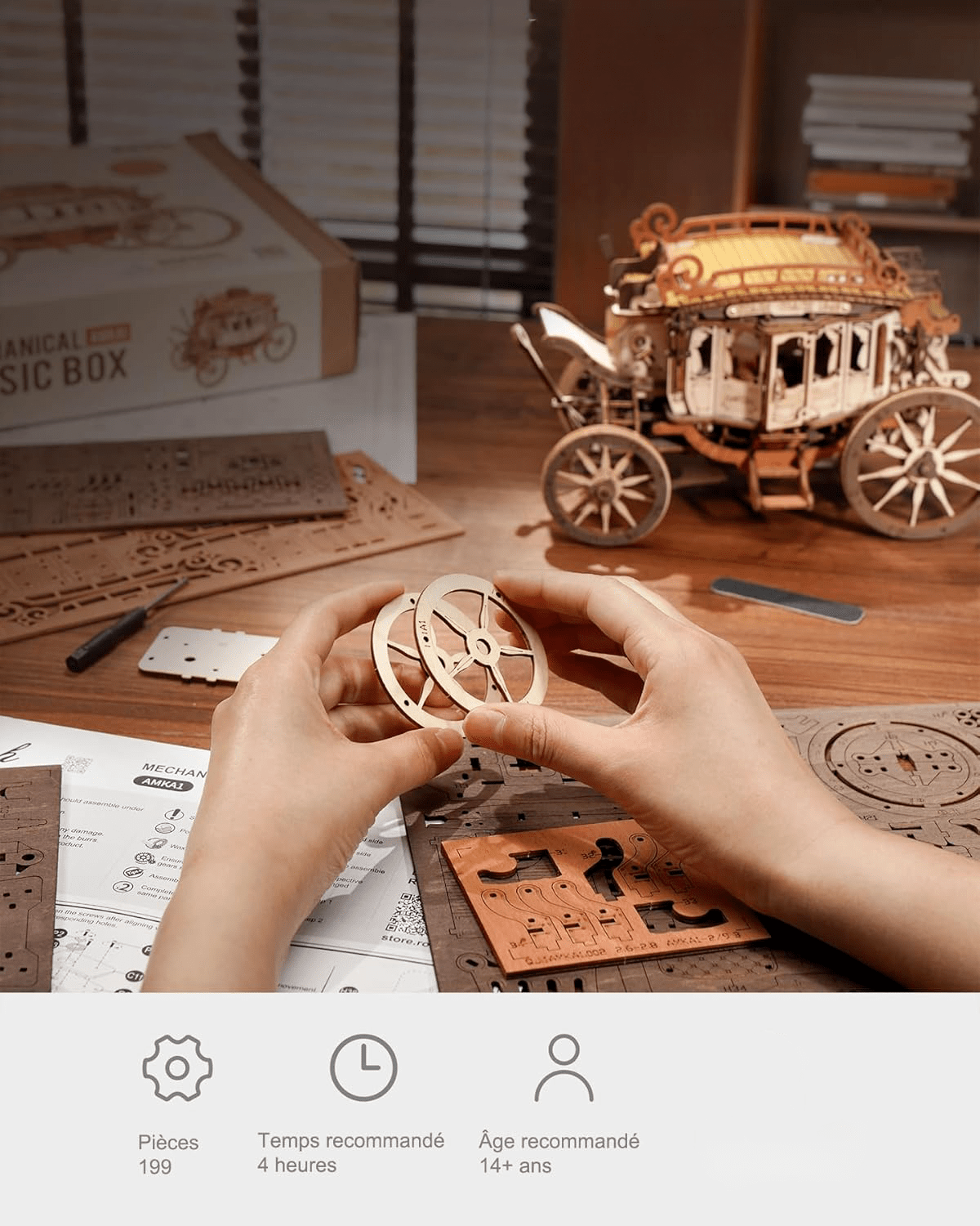 mon puzzle 3d  Puzzle 3D Bois carrosse Boîte Musicale