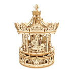 mon puzzle 3d  Puzzle 3D Bois Carrousel Rotatif Musical