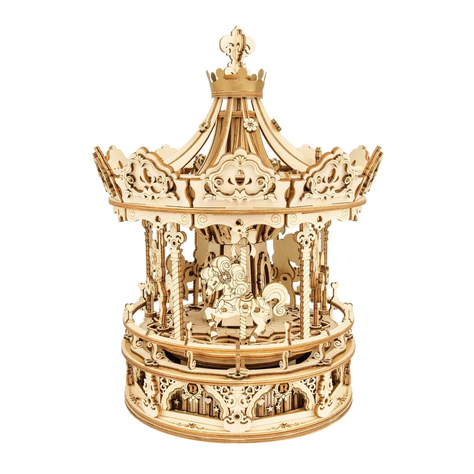 mon puzzle 3d  Puzzle 3D Bois Carrousel Rotatif Musical