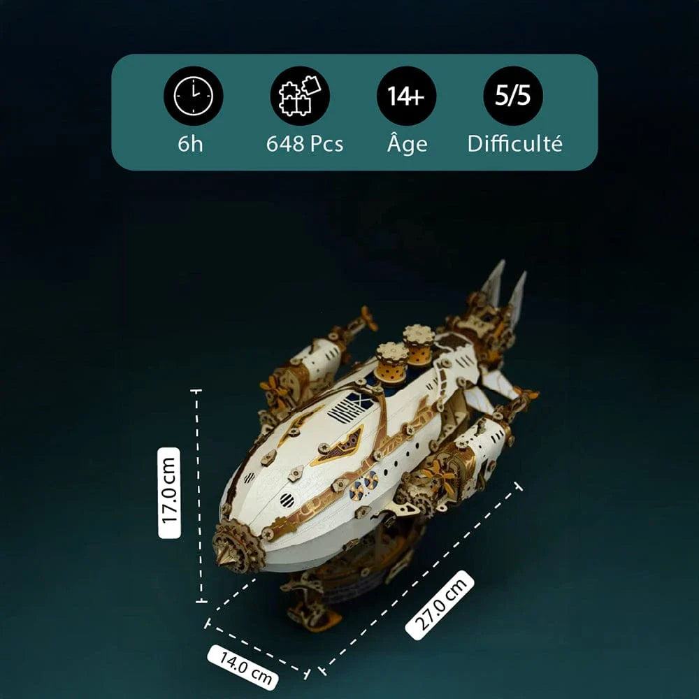 mon puzzle 3d  Puzzle 3D Bois - Dirigeable Fantastique lumineux