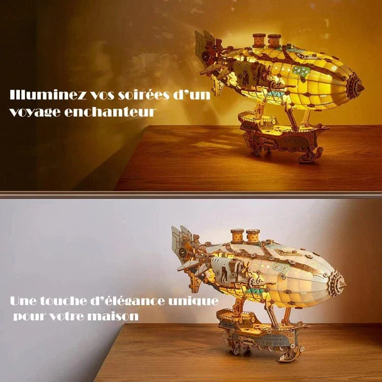 mon puzzle 3d  Puzzle 3D Bois - Dirigeable Fantastique lumineux
