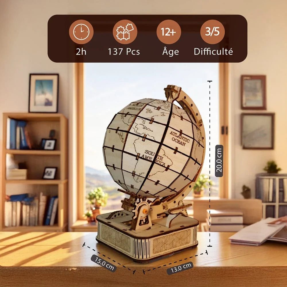 mon puzzle 3d  Puzzle 3D Bois Globe Classique