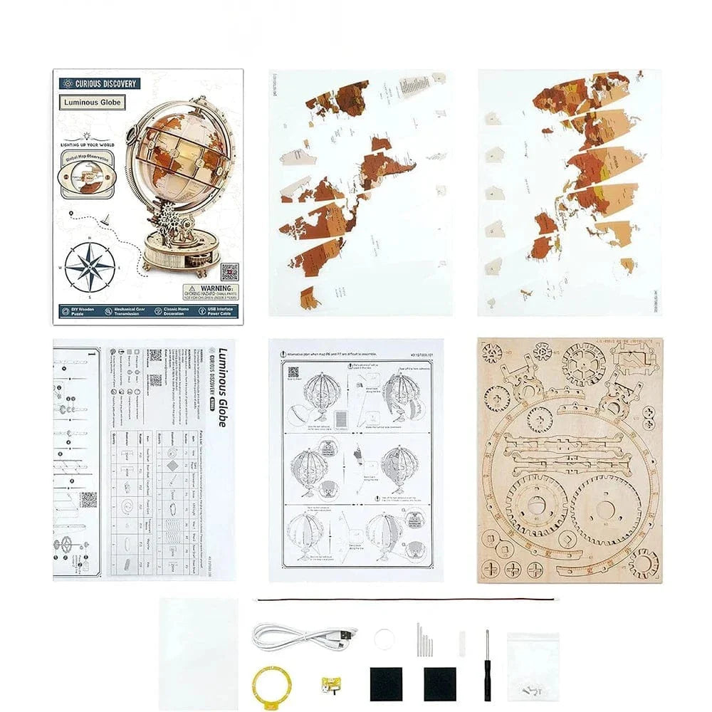 mon puzzle 3d  Puzzle 3D Bois Globe Mécanique