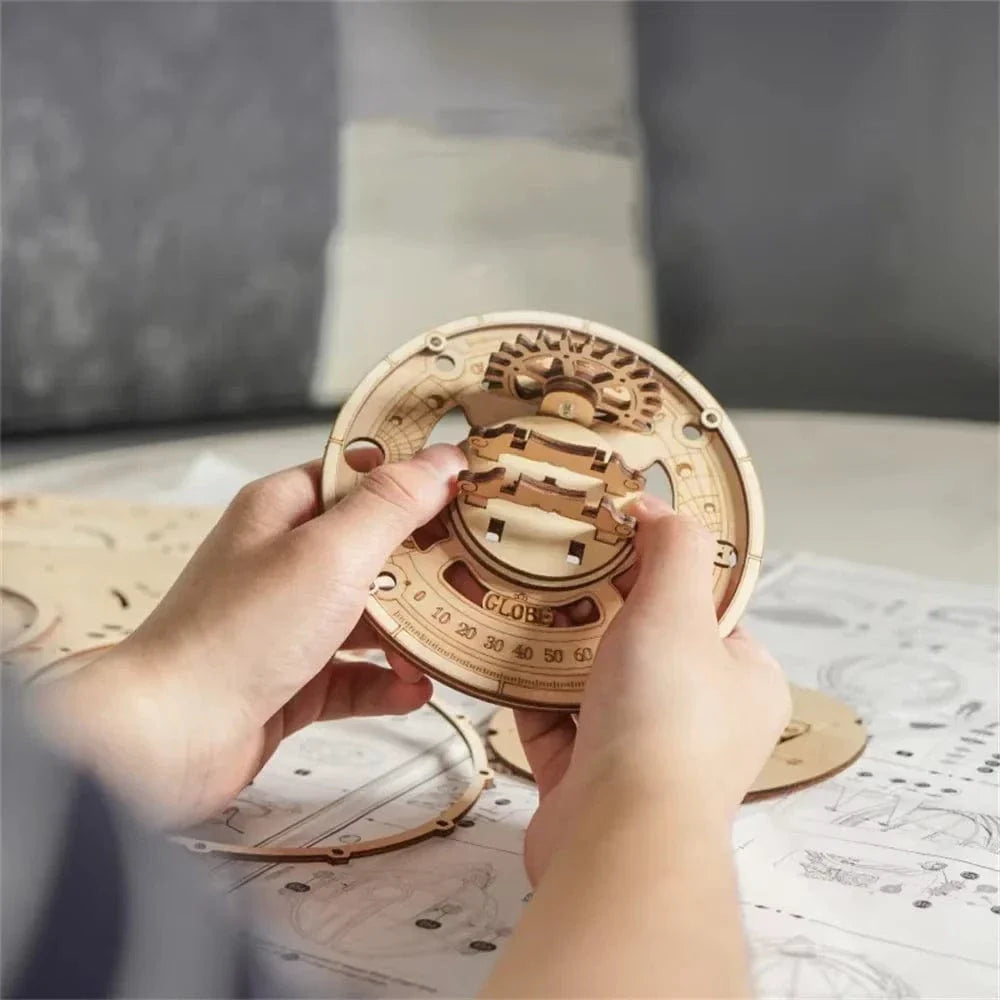 mon puzzle 3d  Puzzle 3D Bois Globe Mécanique