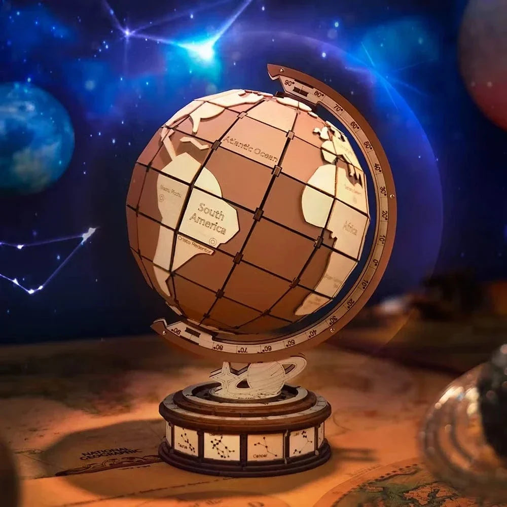 mon puzzle 3d  Puzzle 3D Bois Globe Vintage