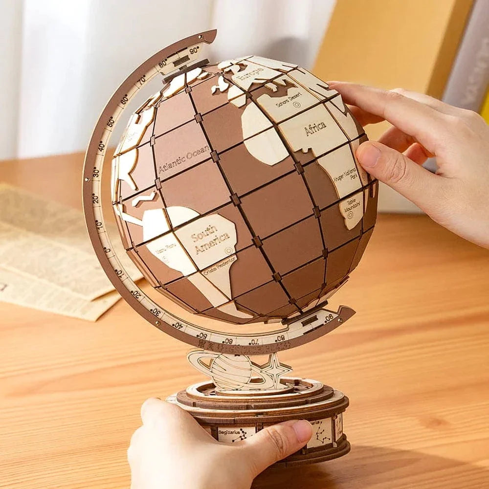 mon puzzle 3d  Puzzle 3D Bois Globe Vintage