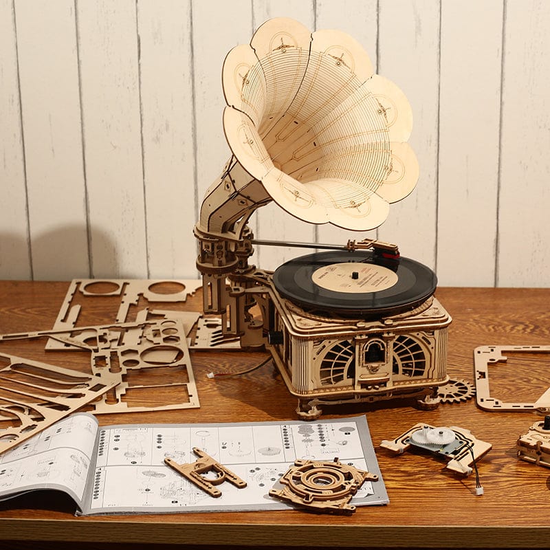mon puzzle 3d  Puzzle 3D Bois Gramophone Classique