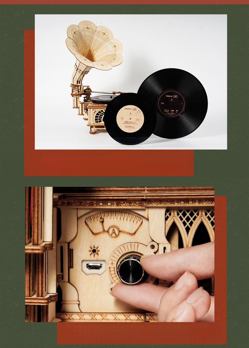 mon puzzle 3d  Puzzle 3D Bois Gramophone Classique