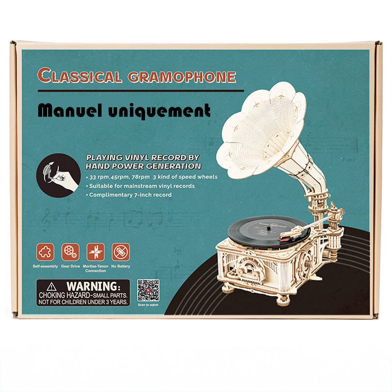 mon puzzle 3d  Manuel Puzzle 3D Bois Gramophone Classique