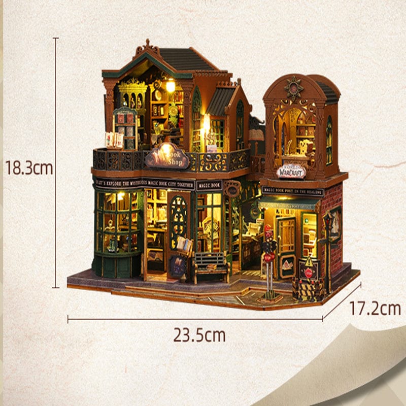mon puzzle 3d  Puzzle 3D Bois Librairie Miniature Lumineuse