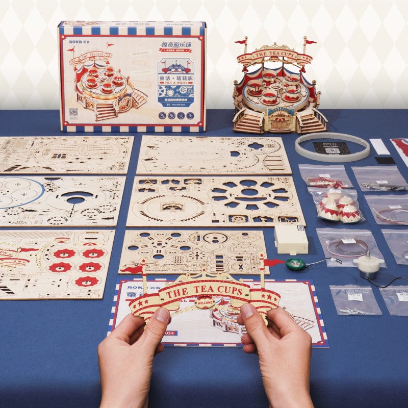 mon puzzle 3d  Puzzle 3D Bois Manège Tasses de Thé