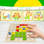 mon puzzle 3d  Puzzle 3D Bois Mosaïque Géométrique Montessori