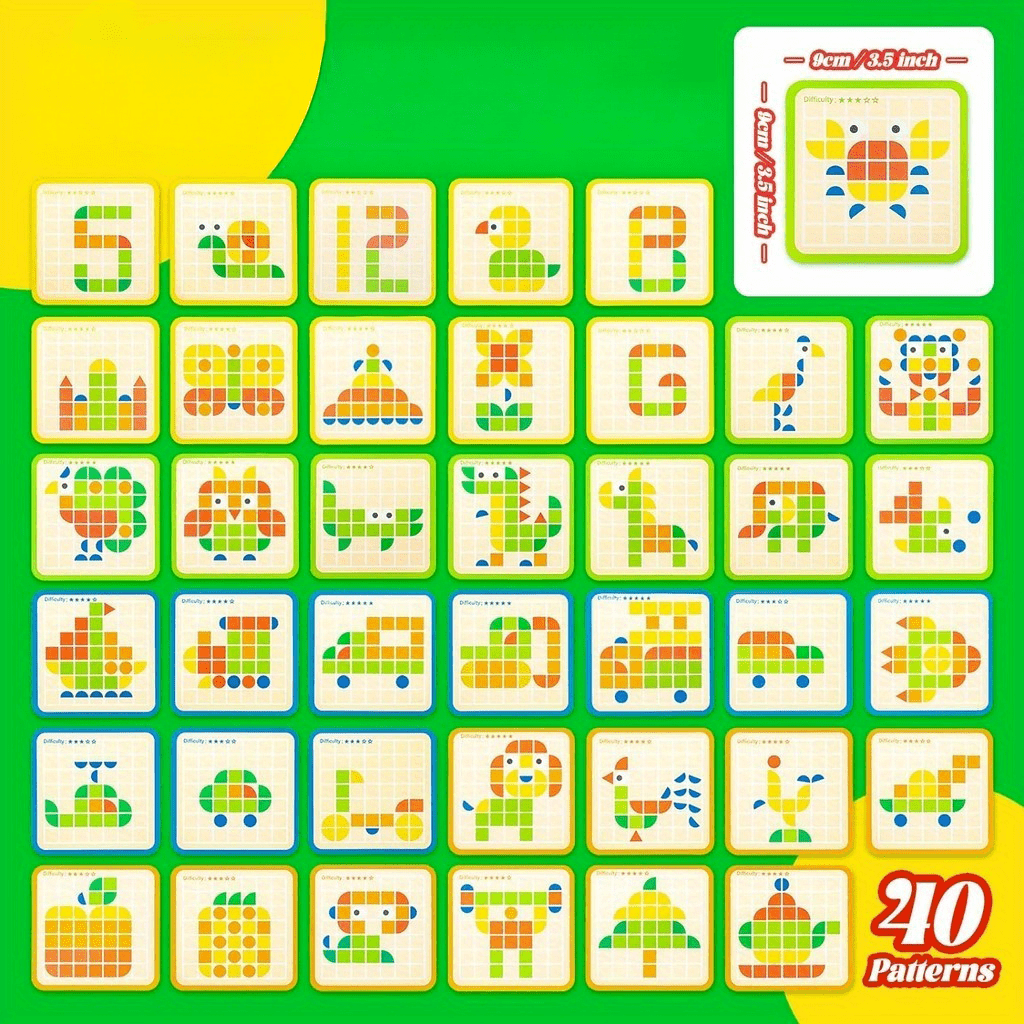 mon puzzle 3d  Puzzle 3D Bois Mosaïque Géométrique Montessori