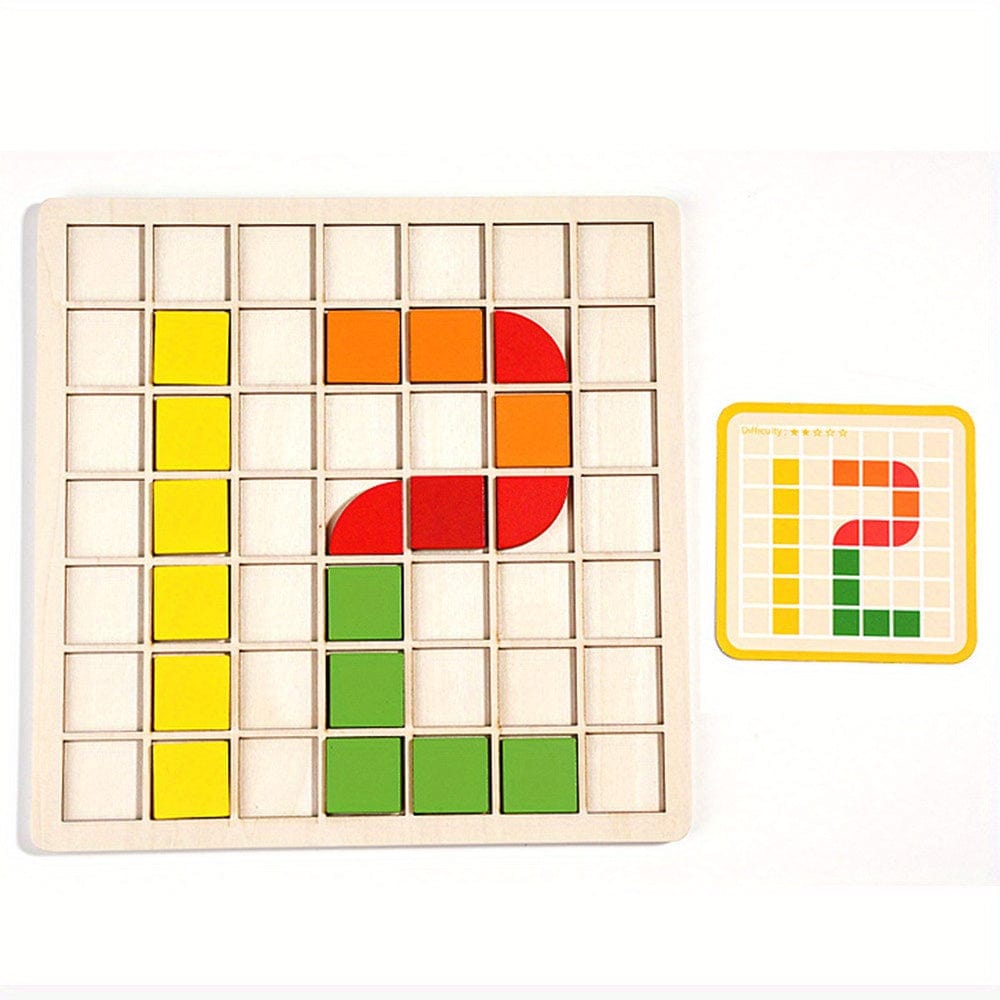 mon puzzle 3d  Puzzle 3D Bois Mosaïque Géométrique Montessori