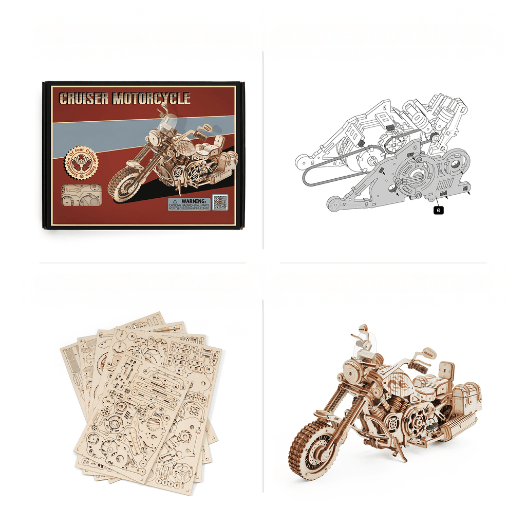 mon puzzle 3d  Puzzle 3D Bois Moto Cruiser