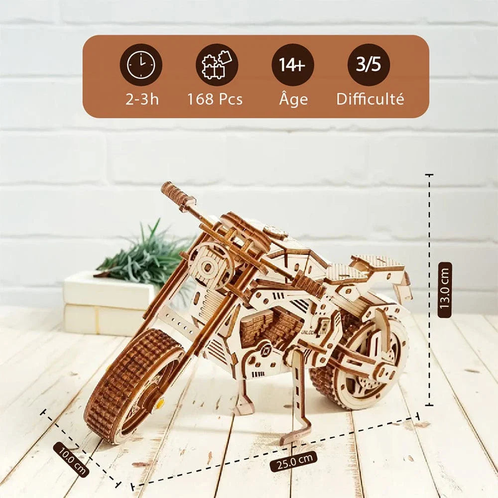 mon puzzle 3d  Puzzle 3D Bois – Moto Vintage Café Racer