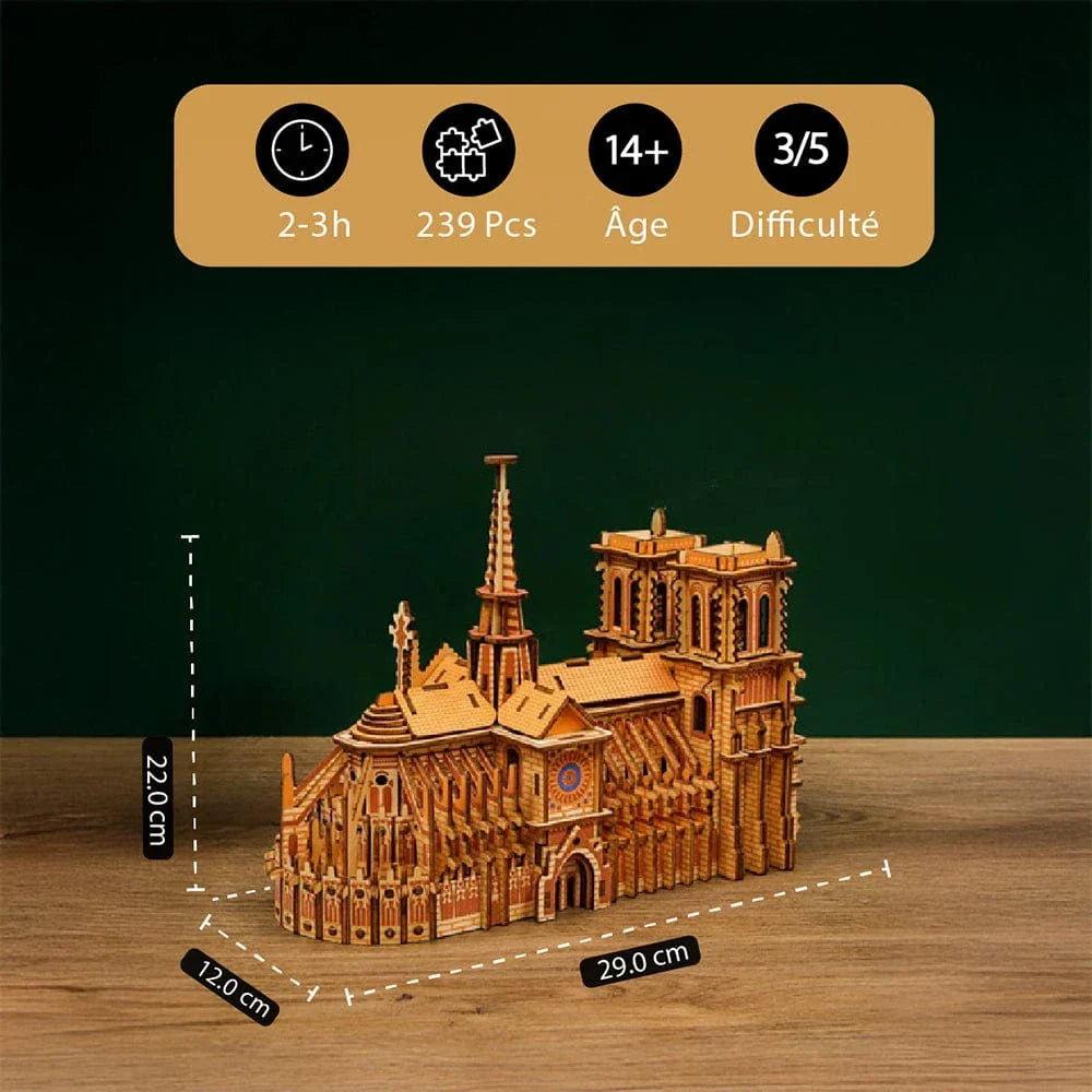 mon puzzle 3d  Puzzle 3D Bois Notre-Dame de Paris Couleurs
