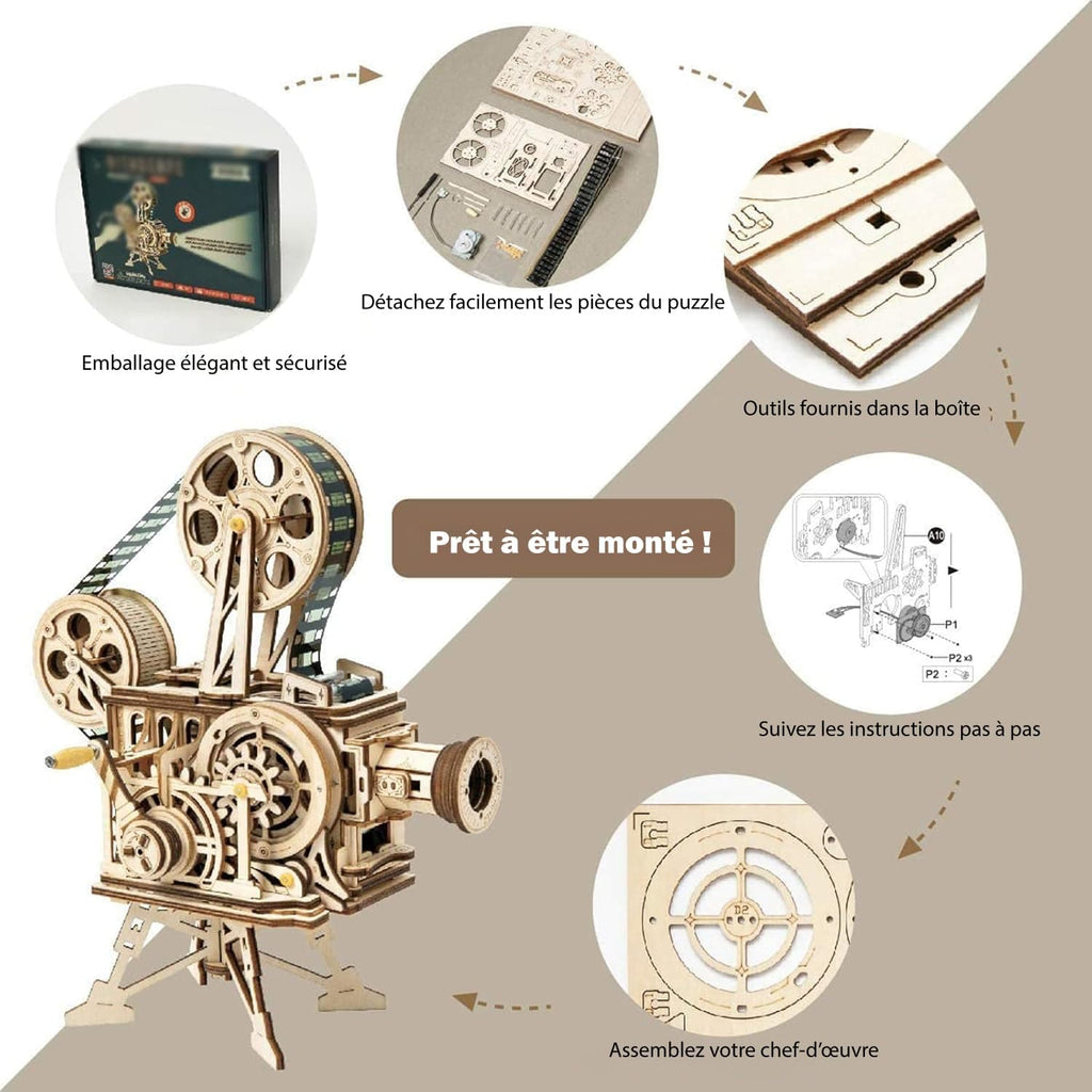 mon puzzle 3d  Puzzle 3D Bois Projecteur Cinéma Vitascope