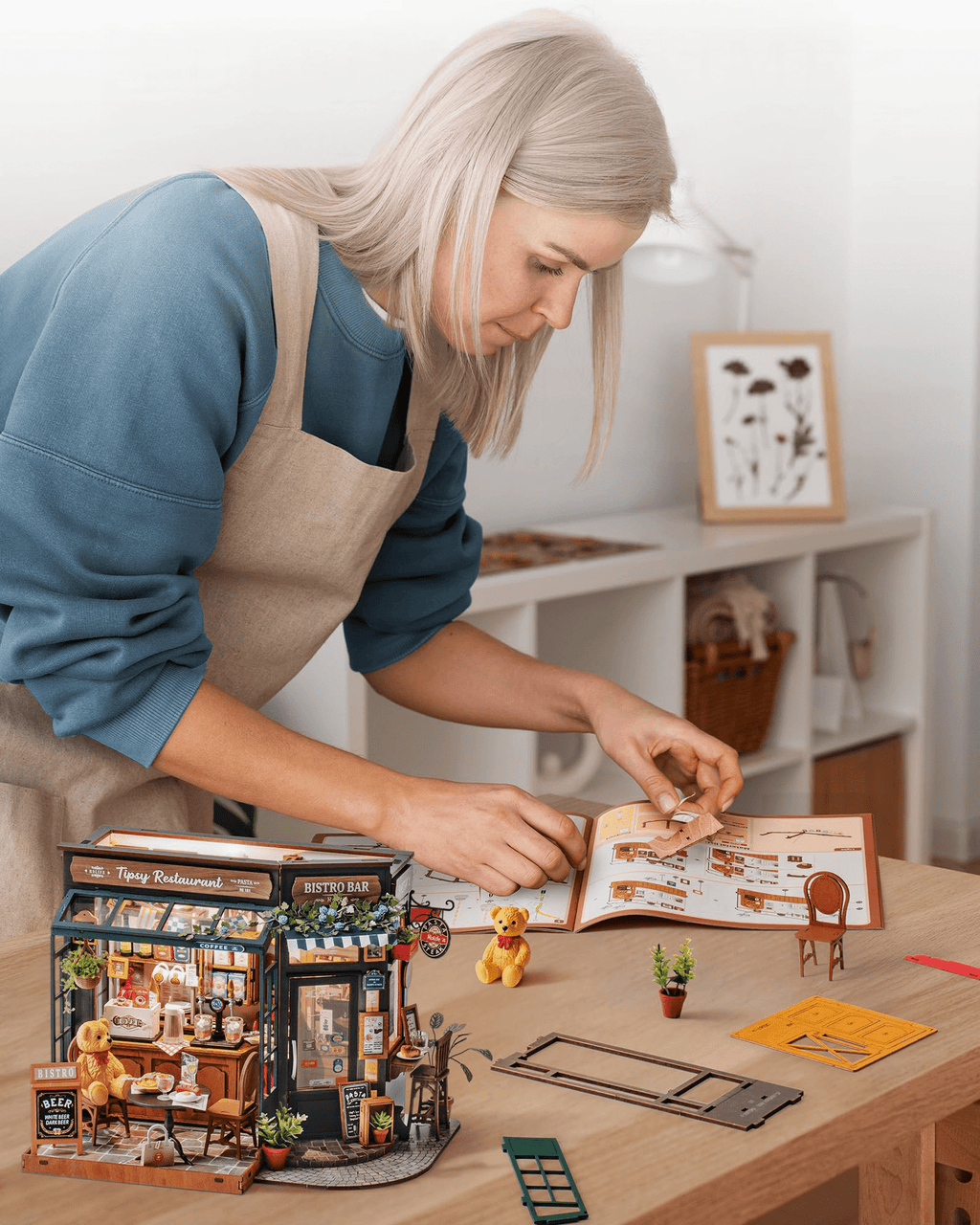 mon puzzle 3d  Puzzle 3D Bois Restaurant Bistro Miniature