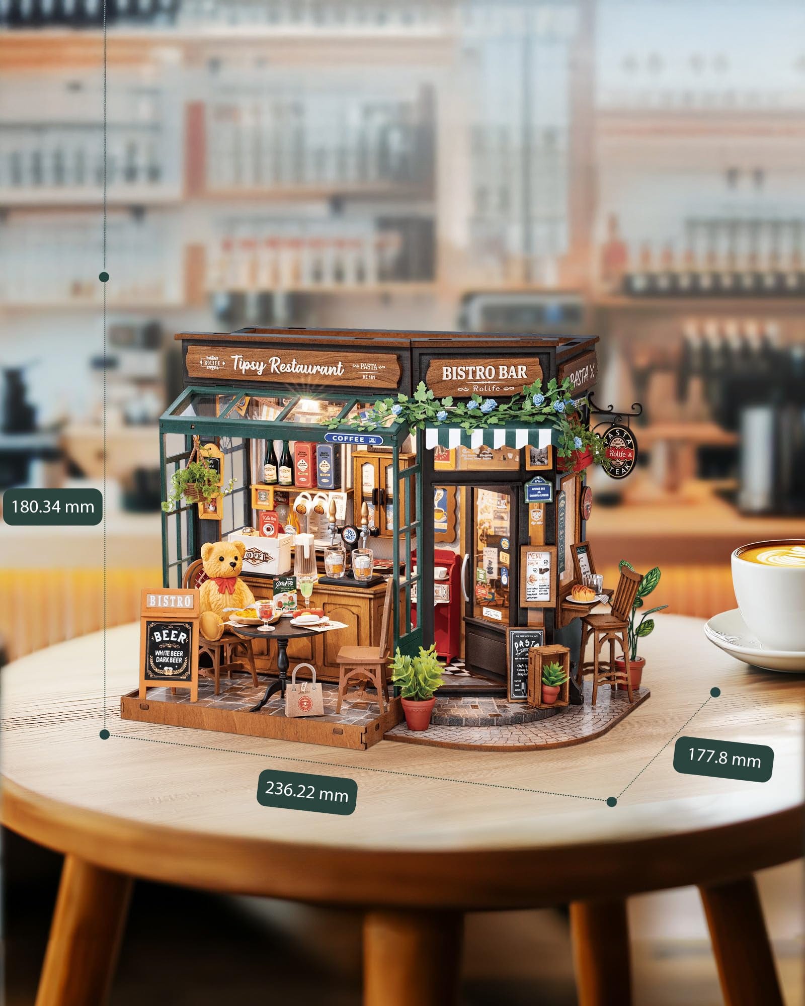 mon puzzle 3d  Puzzle 3D Bois Restaurant Bistro Miniature