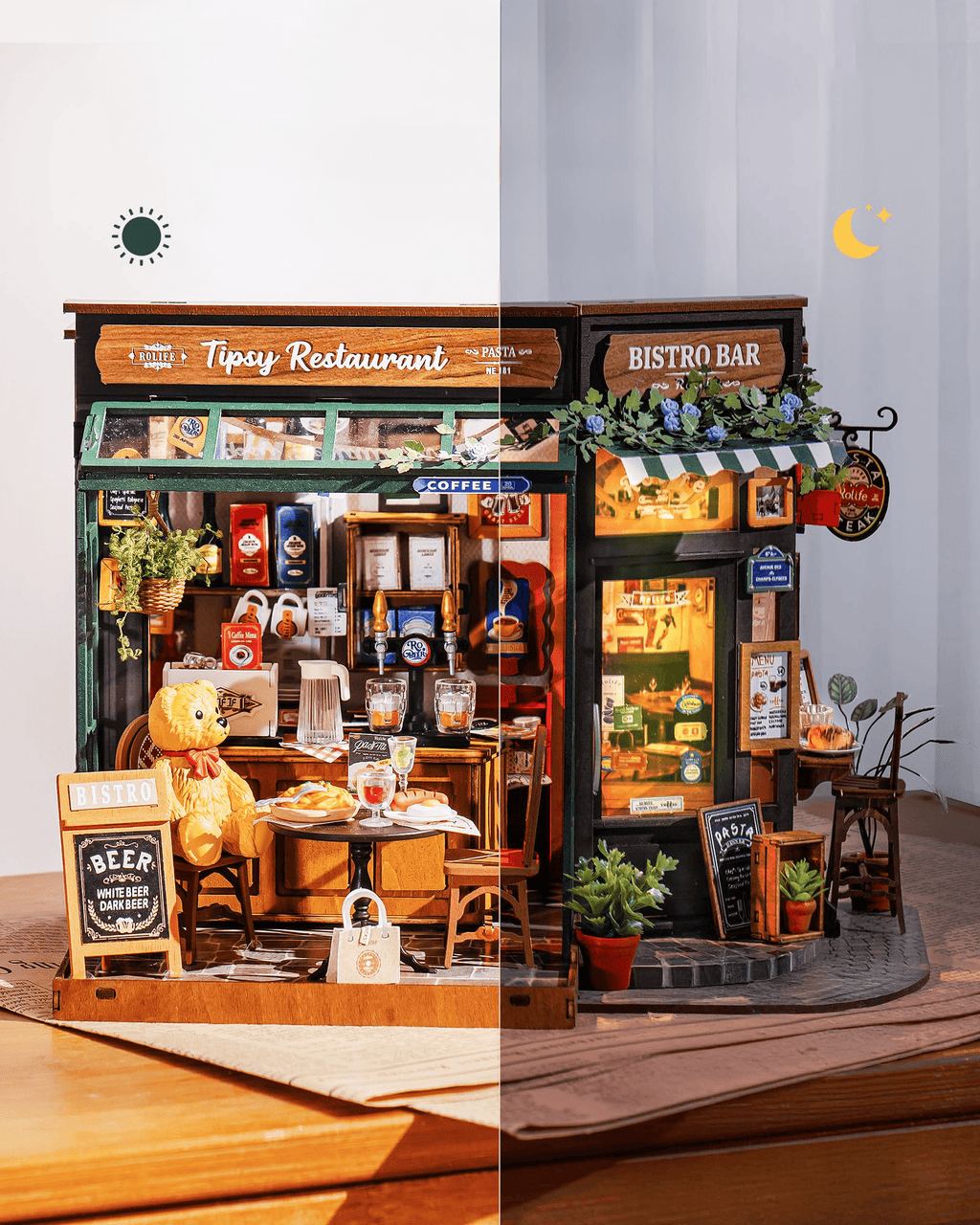 mon puzzle 3d  Puzzle 3D Bois Restaurant Bistro Miniature