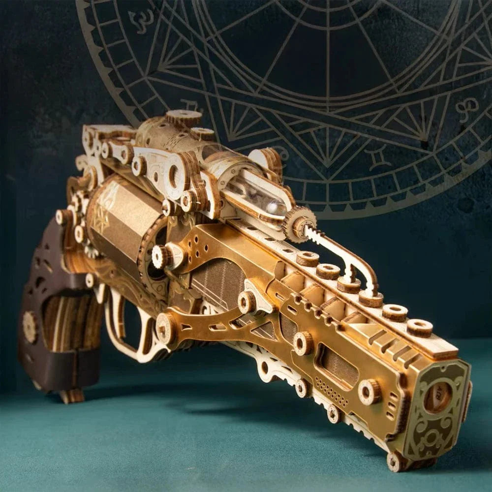 mon puzzle 3d  Or Royal Puzzle 3D Bois Revolver Steampunk