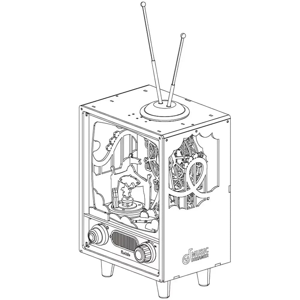 mon puzzle 3d  Puzzle 3D Bois Télévision Rétro