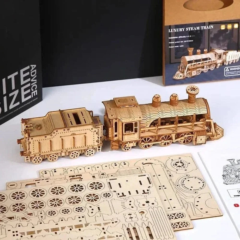 mon puzzle 3d  Puzzle 3D bois train - Locomotive à vapeur