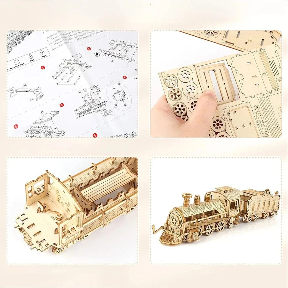 mon puzzle 3d  Puzzle 3D bois train - Locomotive à vapeur