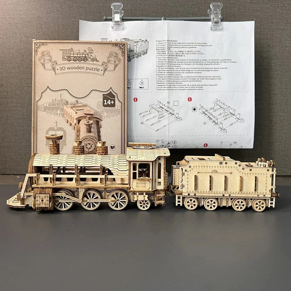 mon puzzle 3d  Puzzle 3D bois train - Locomotive à vapeur
