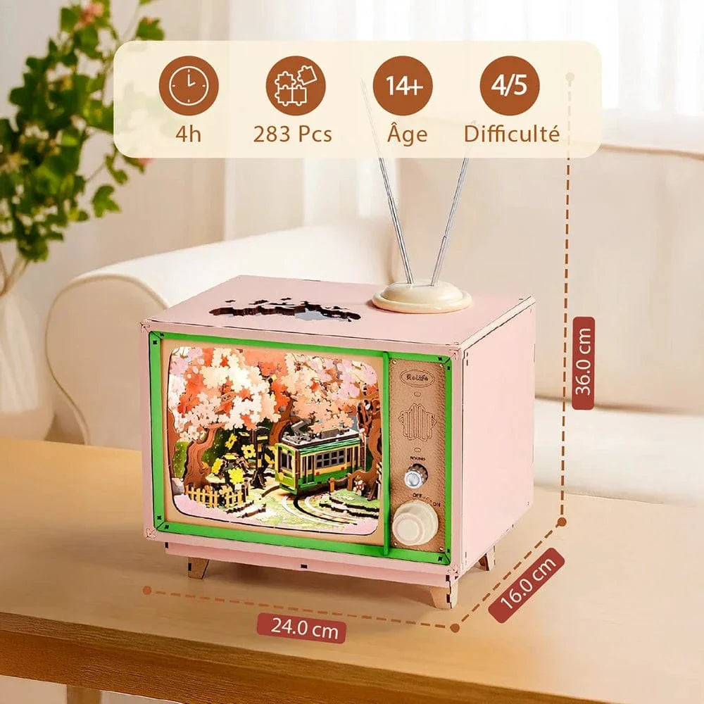 mon puzzle 3d  Puzzle 3D Bois – TV vintage