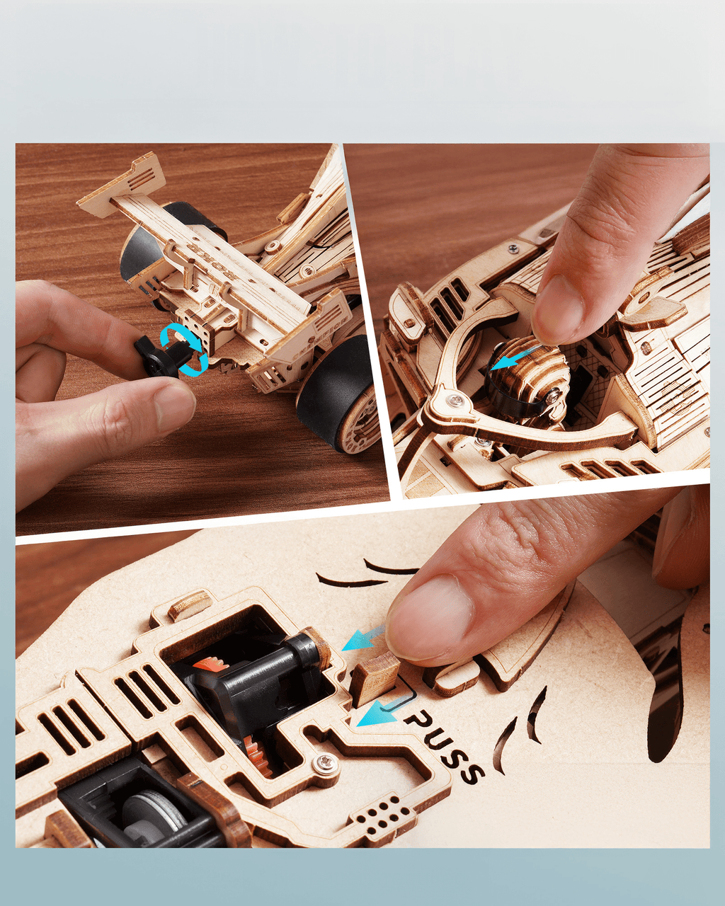 mon puzzle 3d  Puzzle 3D Bois Voiture de Course Mécanique