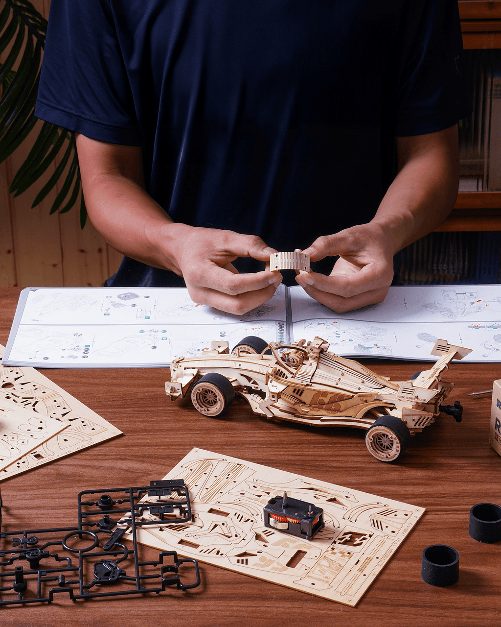 mon puzzle 3d  Puzzle 3D Bois Voiture de Course Mécanique
