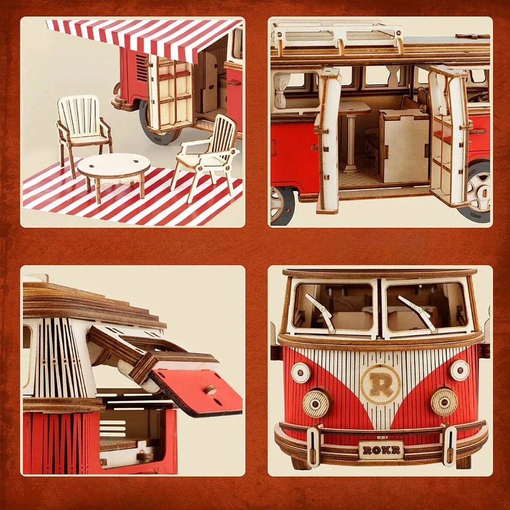 mon puzzle 3d  Puzzle 3D bois Voiture Van Vintage
