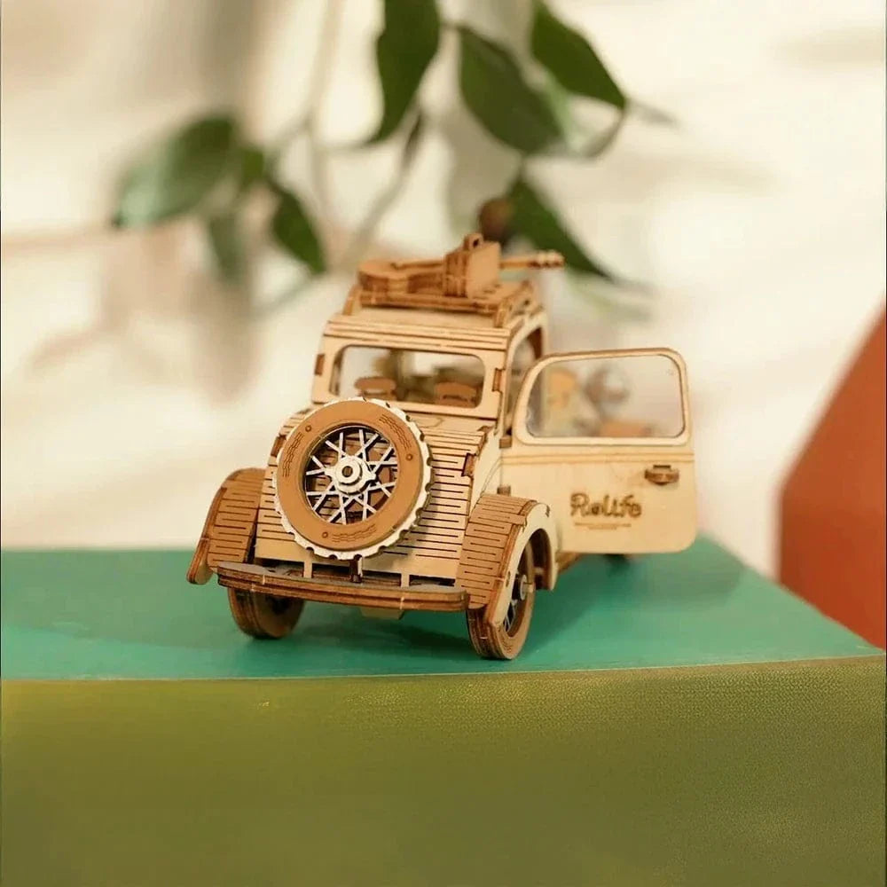 mon puzzle 3d  Puzzle 3D bois Voiture vintage