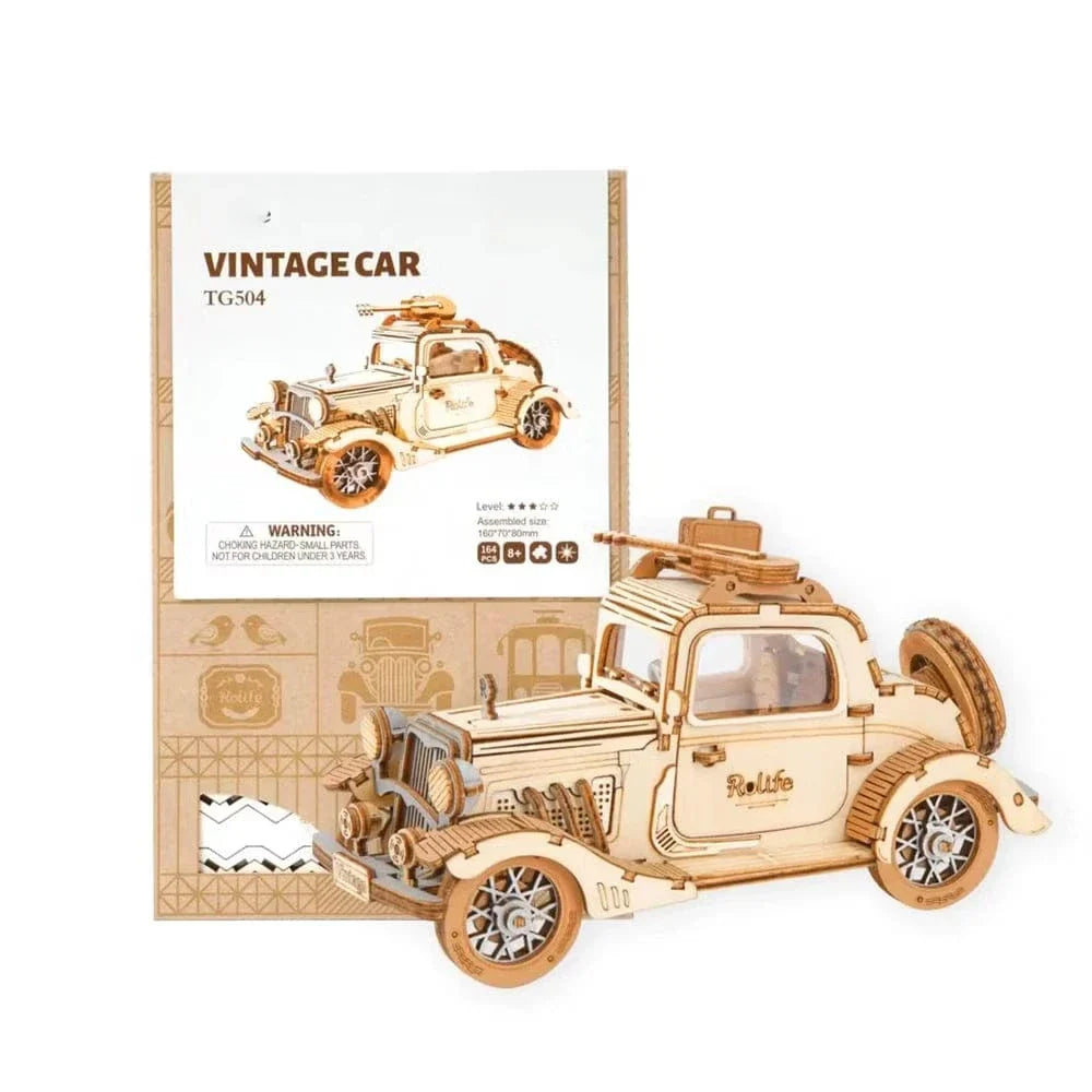 mon puzzle 3d  Puzzle 3D bois Voiture vintage