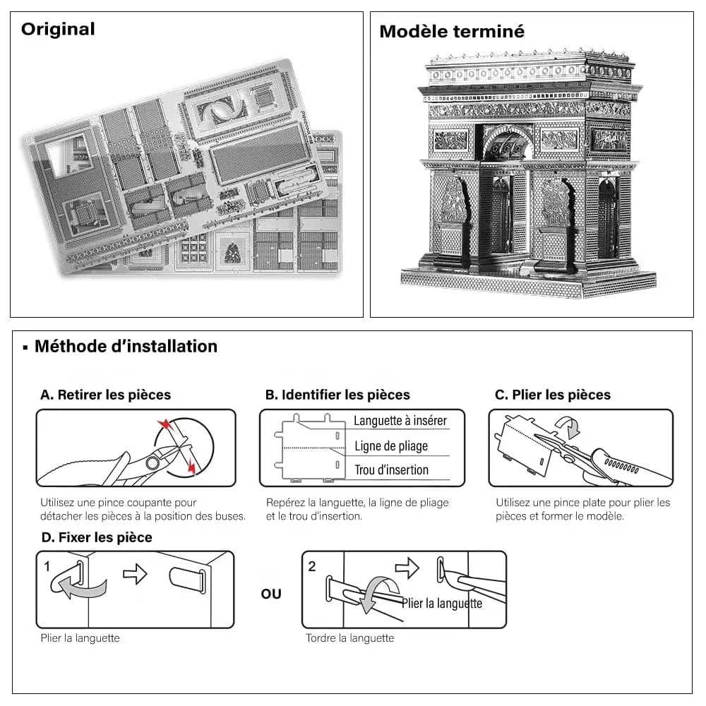 mon puzzle 3d  Puzzle 3D Métal Arc de Triomphe - Maquette Monument de Paris
